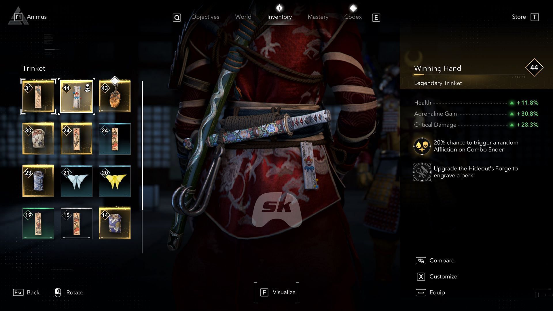 The Winning Hand Trinket and Amulet significantly enhance the power spike (Image via Sportskeeda Gaming // Ubisoft)